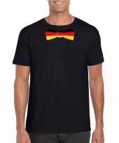 Zwart t-shirt met duitsland vlag strikje heren trend