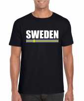 Zwart zweden supporter t-shirt voor heren trend