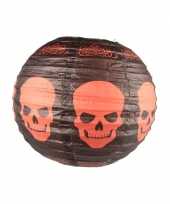 Zwarte lampion met schedels 30 cm trend