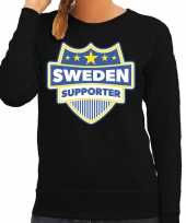 Zweden sweden schild supporter sweater zwart voor dames trend