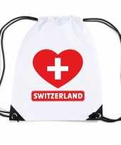 Zwitserland hart vlag nylon rugzak wit trend