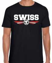 Zwitserland switzerland landen voetbal t-shirt zwart heren trend