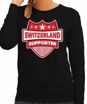 Zwitserland switzerland schild supporter sweater zwart voor d trend