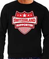 Zwitserland switzerland schild supporter sweater zwart voor he trend