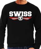 Zwitserland switzerland swiss landen voetbal sweater zwart heren trend